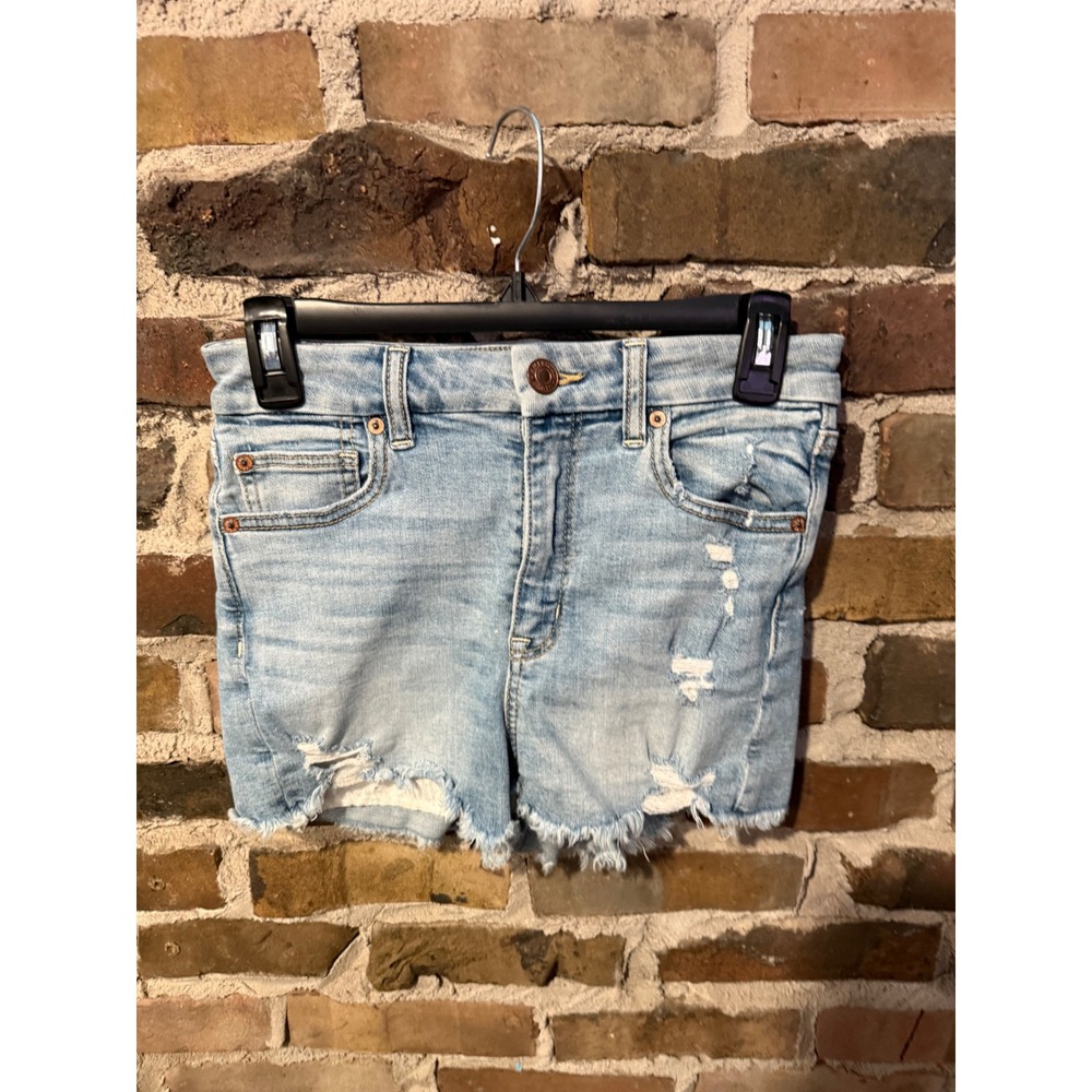 American Eagle Denim Shorts Womens 4 Blue Streetwear Boho Distressed High Rise
